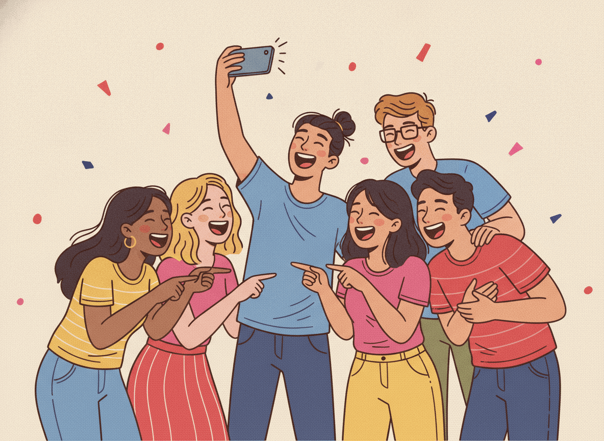Friends laughing during game night