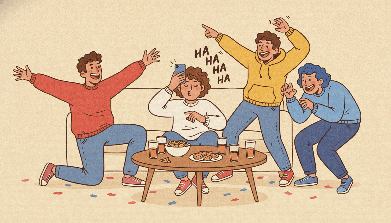 Friends playing Gameyard at a party